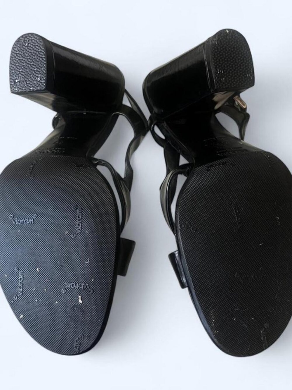 Prada Black Patent Leather Buckle Heel Sandals EU39 US 8.5 - Picture 4 of 6